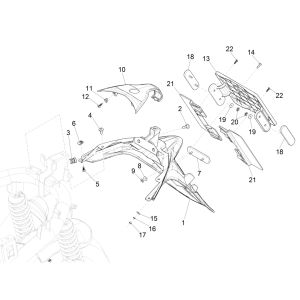 Parafango posteriore Piaggio Medley 125 IE ABS Euro 4 2016-2019