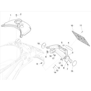 Parafango posteriore - Coperchio serbatoio Vespa Sprint 125 3V IE ABS Euro 5 2021
