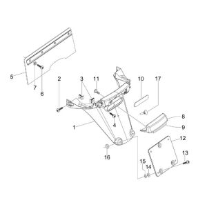 Parafango posteriore per Vespa S 50 4 tempi 2V 25km/h