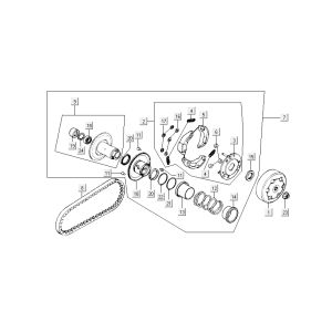 Frizione - cinghia trapezoidale Kymco DJ 2 tempi Silver