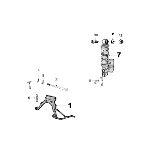 Ammortizzatore - Cavalletto centrale Peugeot Speedfight 3 50 2 tempi LC bianco