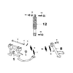 Ammortizzatore - Supporto centrale Peugeot V-Clic 50 4 tempi AC bianco