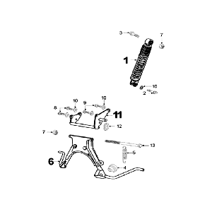 Ammortizzatore - Cavalletto centrale Peugeot Speedfight 2 50 2 tempi AC nero