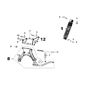 Ammortizzatore - Cavalletto centrale Peugeot Speedfight 2 50 2-stroke LC silver