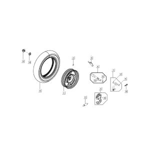 Ruota posteriore - Ganasce freno Kymco New Sento 50i 4 tempi dorate