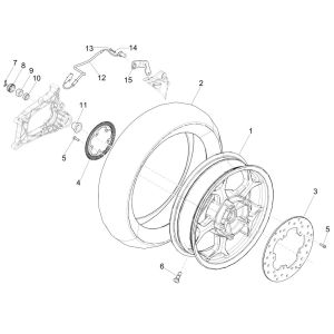 Ruota posteriore - Disco freno Piaggio MP3 300 ie LT Business - Sport (con e senza ABS) 2016-2018