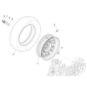 Ruota posteriore Vespa Sprint 50 4 tempi IGET 3V Euro 4