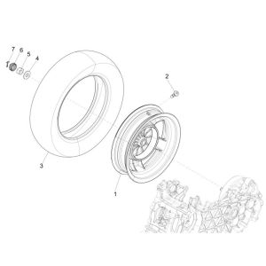 Ruota posteriore Vespa Primavera 50 4 tempi 2V 25km/h