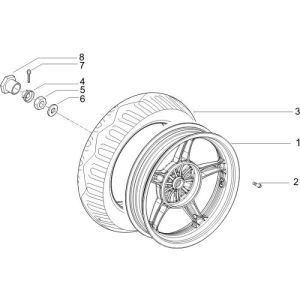 Ruota posteriore Piaggio Zip 2000 4 tempi AC