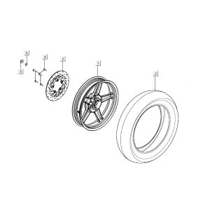 Ruota posteriore - Disco freno Agility 16+ 125 Matt Metallic Silver