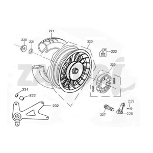 Ruota posteriore - Ganasce freno Santini Capri nere opache