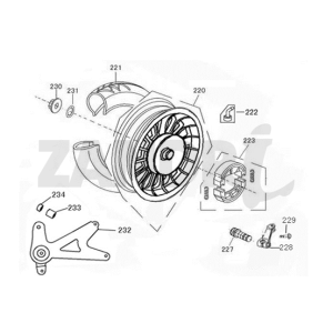 Ruota posteriore - ganasce freno BTC Riva Sport pantone blu