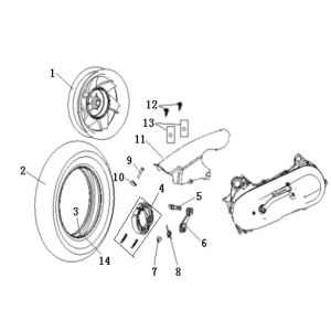 Ruota posteriore - Ganasce freno Generic Cracker 50 2 tempi nere 2010 25km/h