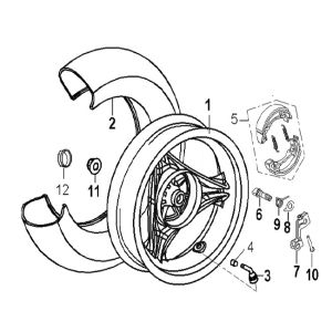 Ruota posteriore - Ganasce freno Generic Xor 50 2 tempi 2009 gialle