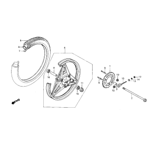 Ruota posteriore - Pignone Honda MB50/MB80