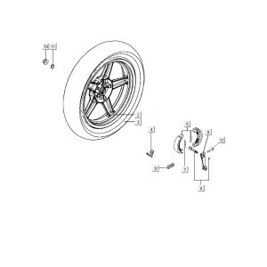 Ruota posteriore - Ganasce freno Kymco City 16' 4 tempi nere