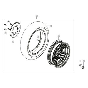 Ruota Posteriore - Disco Freno Kymco Like 200i Bianco