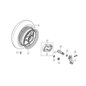 Ruota posteriore - Ganasce freno Kymco New Dink 4 tempi nere metallizzate