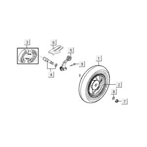 Ruota posteriore - Ganasce freno Kymco VP50 4 tempi Actecho argento