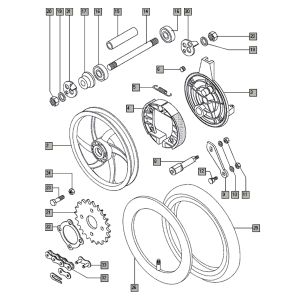 Achterwiel nieuw Tomos FLEXER XL (45KMH) (K8-L0)