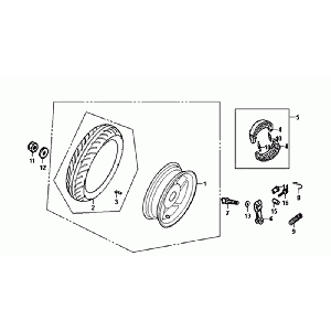 Ruota posteriore - Ganasce freno Sym Orbit II Euro 4 grigio opaco