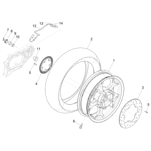 Ruota posteriore - Disco Freno Piaggio MP3 350 Maxi Sport ABS Euro 4 2018-2020