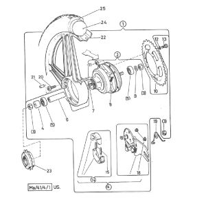 Achterwiel ster Puch Maxi