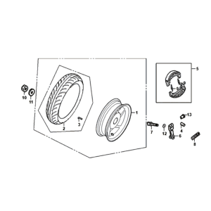 Ruota posteriore - Ganasce freno Sym Fiddle II Euro 4 (WH-006) bianche