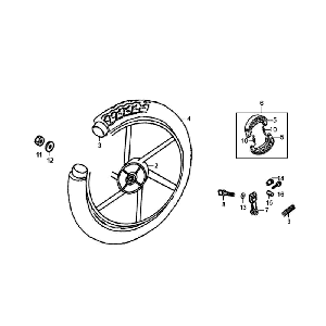 Ruota posteriore - Ceppi freno Sym Fiddle White WH8018P