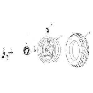 Ruota posteriore - Ganasce freno Turbho RG50 blu crema