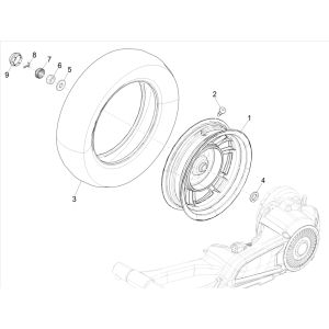 Ruota posteriore Vespa Elettrica 25km/h SCH Euro 5 2021