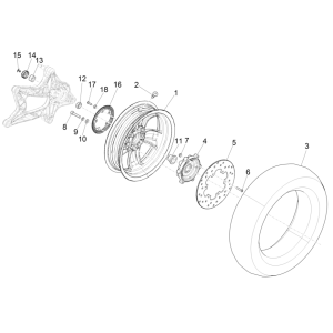 Ruota Posteriore - Disco Freno Vespa GTS 125 IE ABS Euro 5 2021