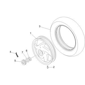 Ruota posteriore Vespa LXV 4 tempi 2V 25km/h