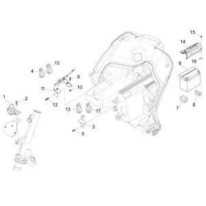 Batteria - Tromba - Relè di avviamento Piaggio New Fly 4 tempi 2V