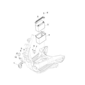 Batteria - Tromba - Relè di avviamento Vespa Sprint 50 4 tempi 2V 25km/h