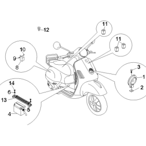 Interruttori - pulsanti Vespa GTS 250 ie 2005-2009 (con ABS)