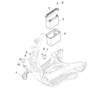 Batteria - Tromba - Relè di avviamento Vespa Sprint 125 3V IE ABS