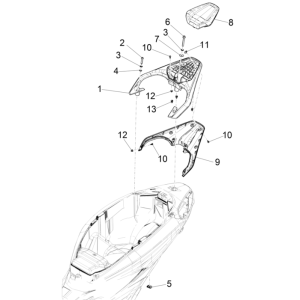 Portapacchi posteriore Piaggio Beverly 300 HPE 4V ABS Euro 5 2021-2022