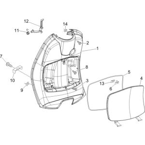 Paragambe Vespa LX 50 4 tempi 2V AC 25km/h nero opaco 79/A