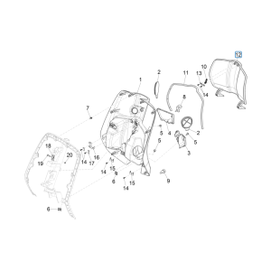 Paragambe Vespa Sprint 4 tempi 3V (iniezione euro4 IGET) Fusion bianco 544