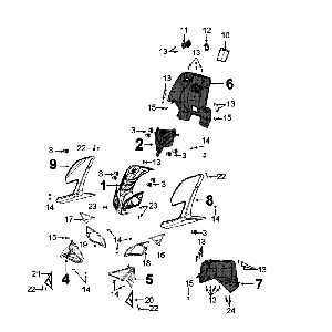 Coperchio anteriore - Paragambe Peugeot Speedfight 4 50 4 tempi AC Nero