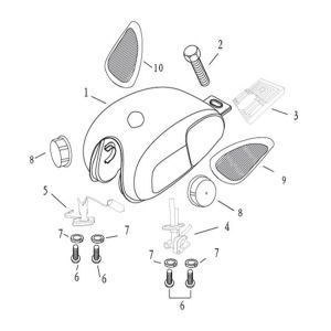 Serbatoio AGM Caferacer nero rosso