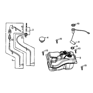 Serbatoio/galleggiante a benzina Sym Symphony ST E3