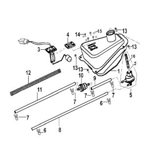 Serbatoio gas - Galleggiante serbatoio - Valvola per vuoto generica Xor 50 2 tempi 2009 gialla
