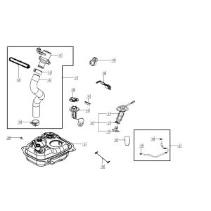 Serbatoio gas - Galleggiante serbatoio - Valvola a vuoto Kymco Agility 16'+ 50i 4 tempi Euro 4 blu opaco