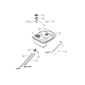 Serbatoio gas - Galleggiante serbatoio - Valvola di vuoto Kymco City 16' 4 tempi grigio scuro