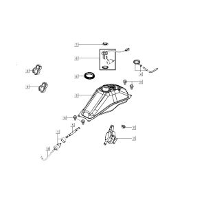 Serbatoio gas - Galleggiante serbatoio - Valvola a vuoto Kymco K-Pipe 4 tempi Gloss Black