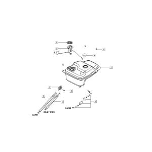 Serbatoio gas - Galleggiante serbatoio - Valvola sottovuoto Kymco Super8 50 4 tempi 2009 → rossa