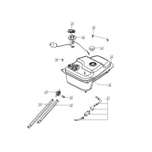 Serbatoio gas - Galleggiante serbatoio - Valvola sottovuoto Kymco Super8 Street 50 4 tempi blu
