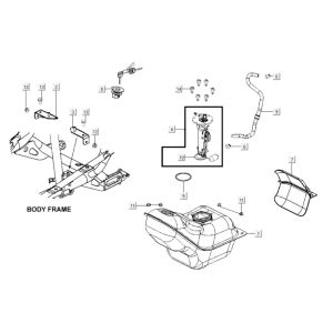 Serbatoio gas - Galleggiante serbatoio - Valvola sottovuoto Kymco Xciting 400i nera opaca